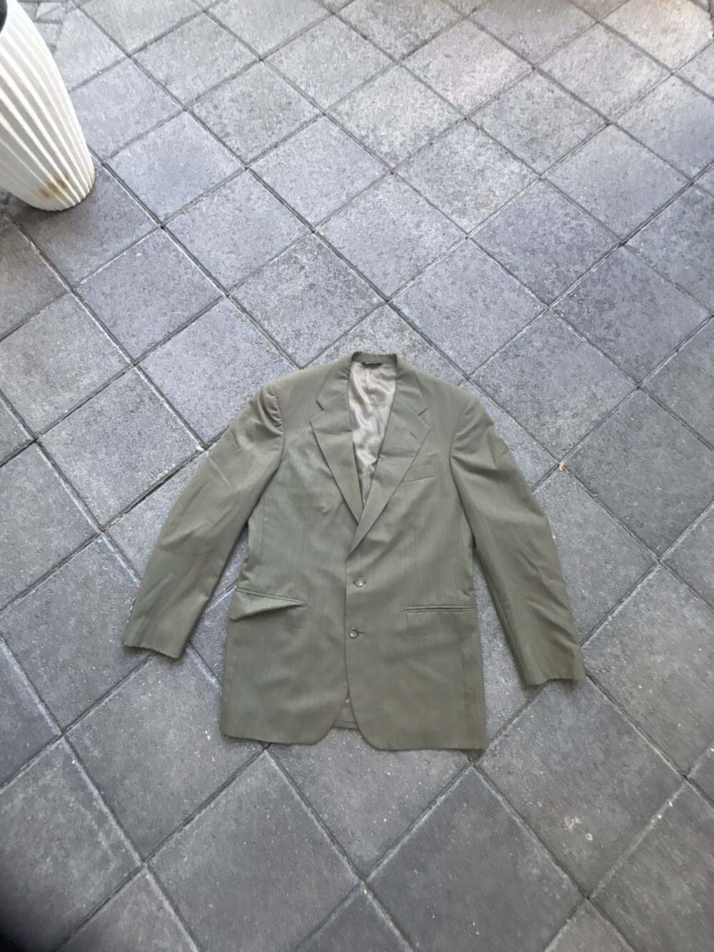 Vintage Polo University Club by Ralph Lauren Olive Green Pinstripe Blazer